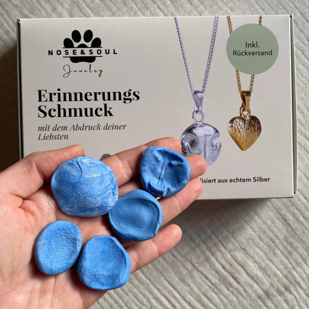Abdruck Set mit Abdruck von Hundenase Babyfuß Katzennase Fingerabdruck und Hundepfote