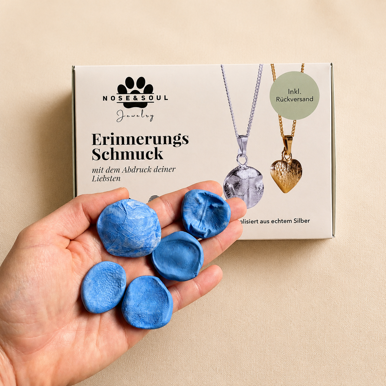 Abdruck Set als Geschenk von nose and soul Hundenasen und katzennasen Abdrücke