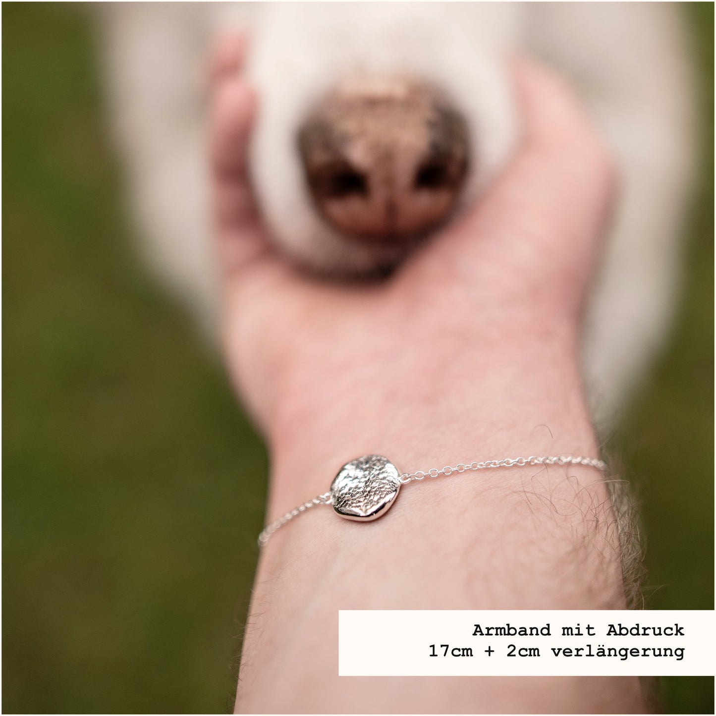 Armband aus Silber mit Hundenasen Abdruck 