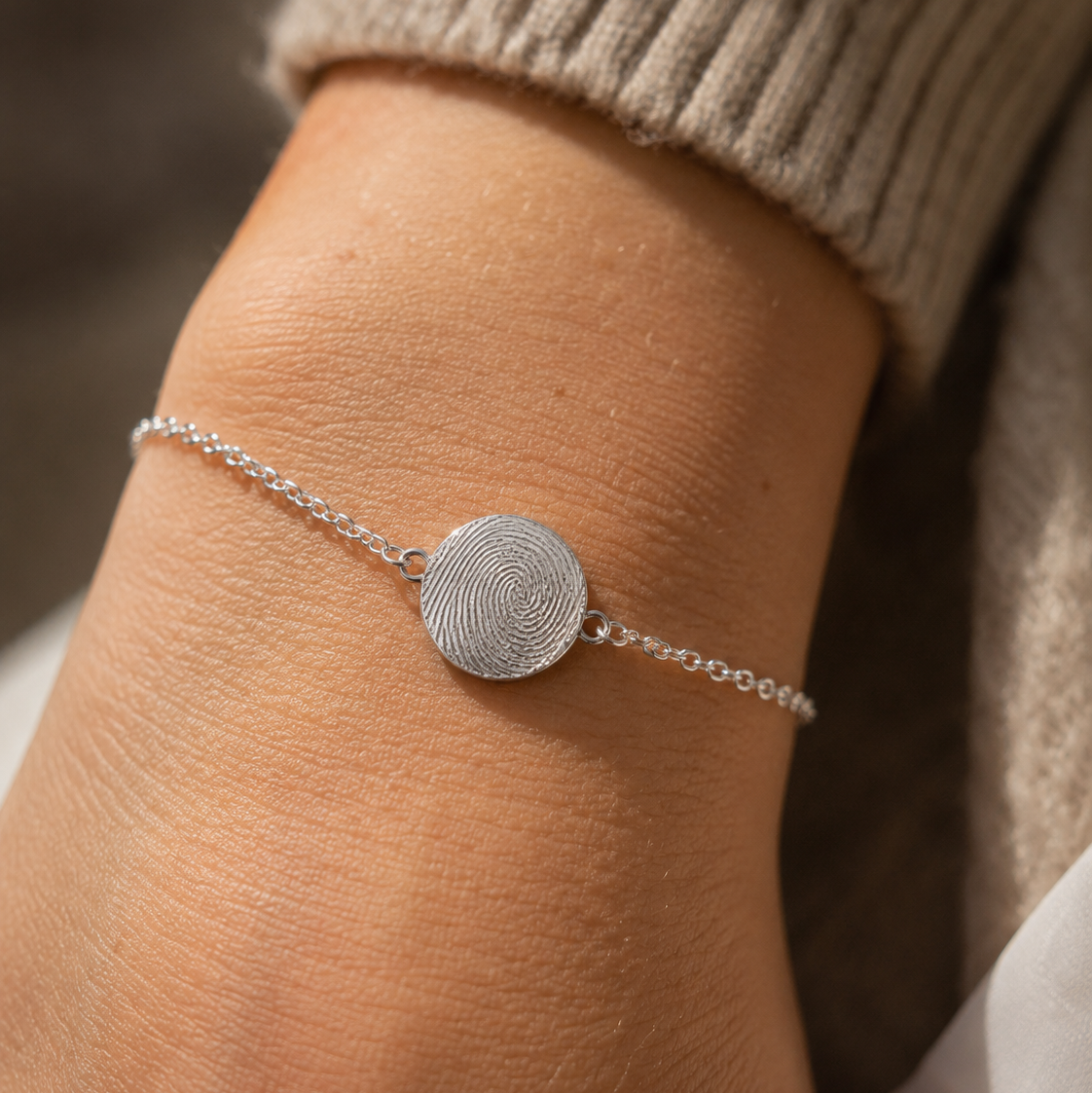 Fingerabruck Armband in Silber