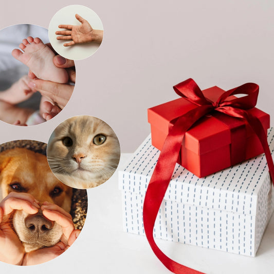 Geschenk Abdruck Set Erinnerungsschmuck Hundenase Katzennase Pfote Babyfuß Fingerabdruck