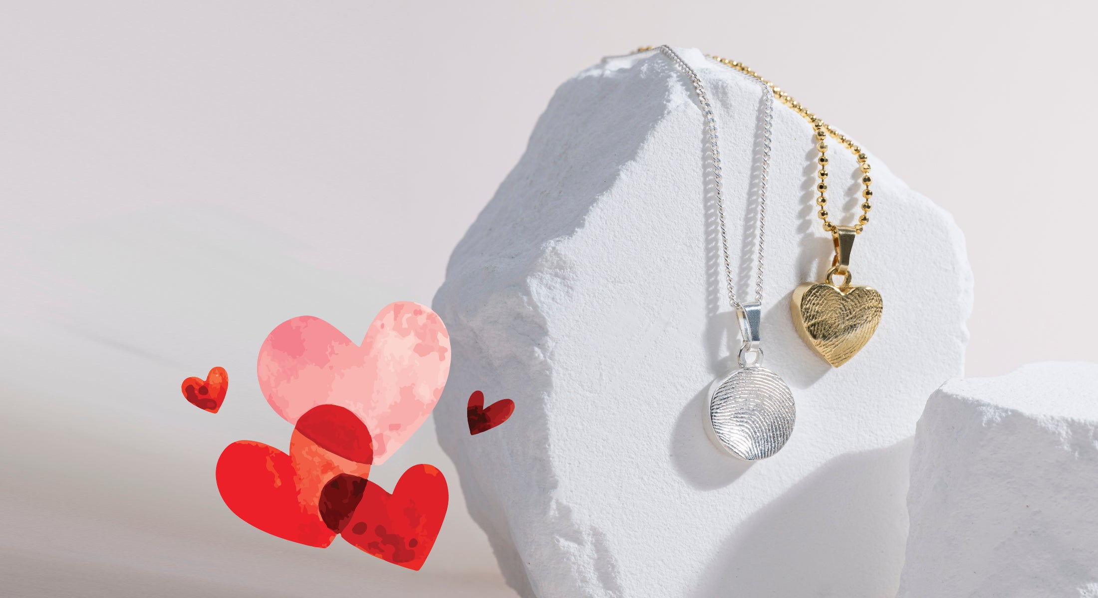 Valentinstagsgeschenk Erinnerungsschmuck mit Fingerabdruck