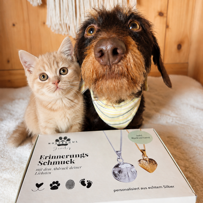 Fingerprint &amp; Pet Print | Heart Necklace