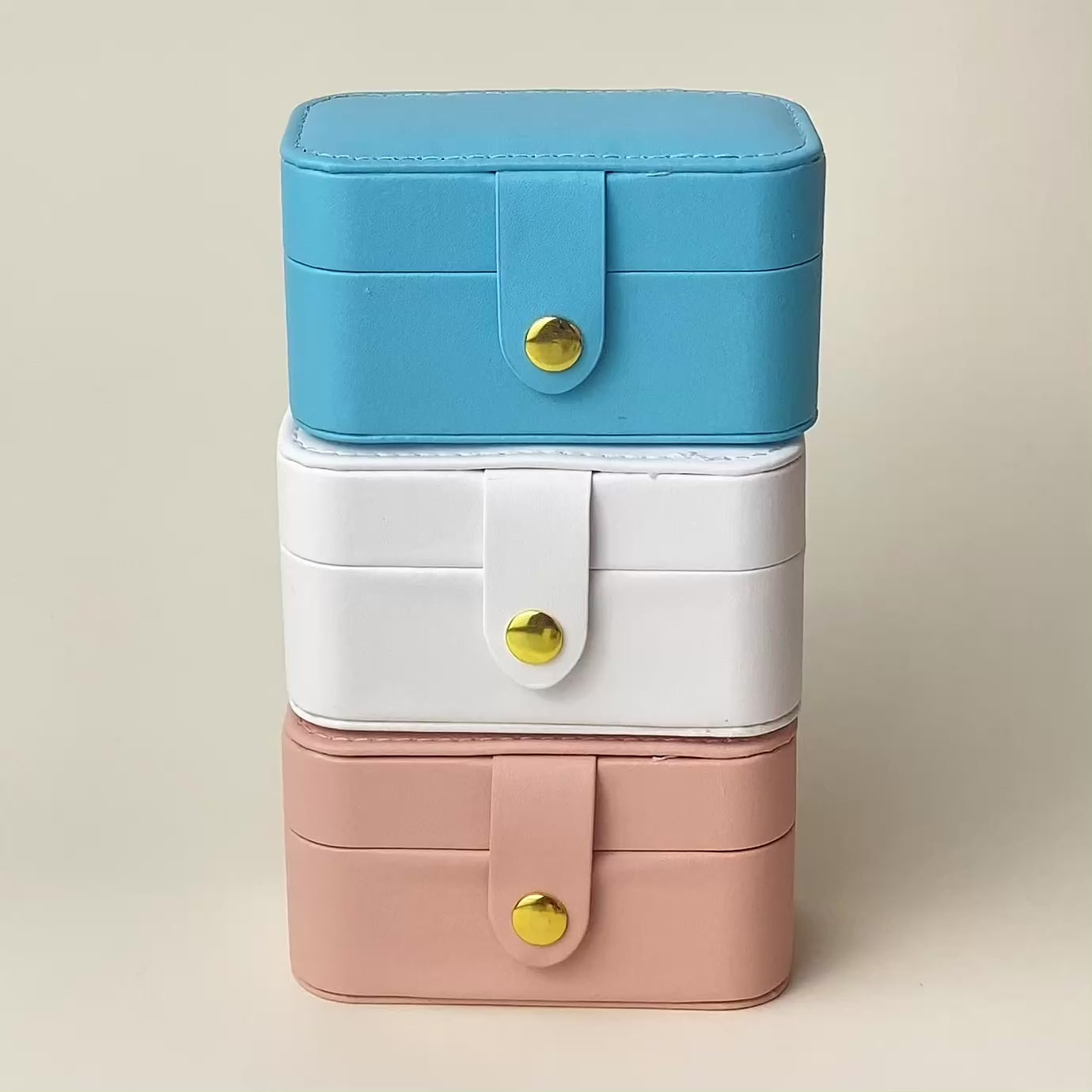 Schmuckbox Travel mini in Meeresblau, Puderrosa, Kristallweiß als Video