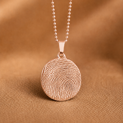 rosegold Anhänger mit Fingerabdruck und Kugelkette